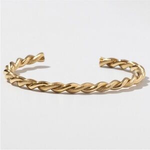 New! Anthropologie Gold Braided Cuff Bracelet NWOT